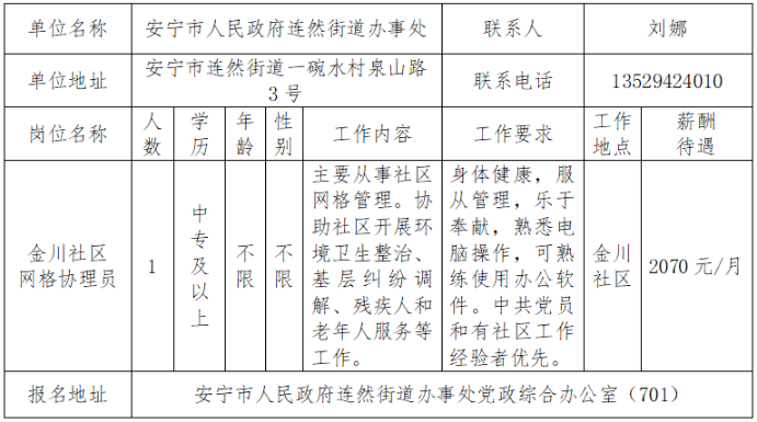 安宁市2025年公益性岗位招聘公告（第四期）